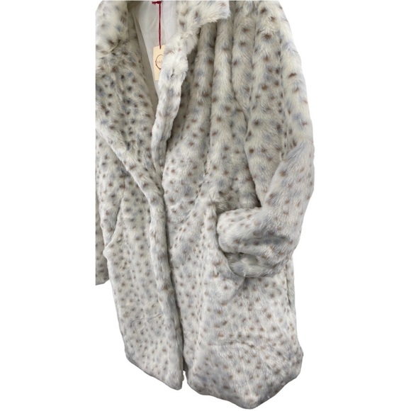 RAGA Siberian Snow Leopard Faux Fur Coat Jacket Women's Size 2X NWT - Picture 4 of 11